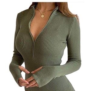 Olive Green Bodycon Dress from Amazon